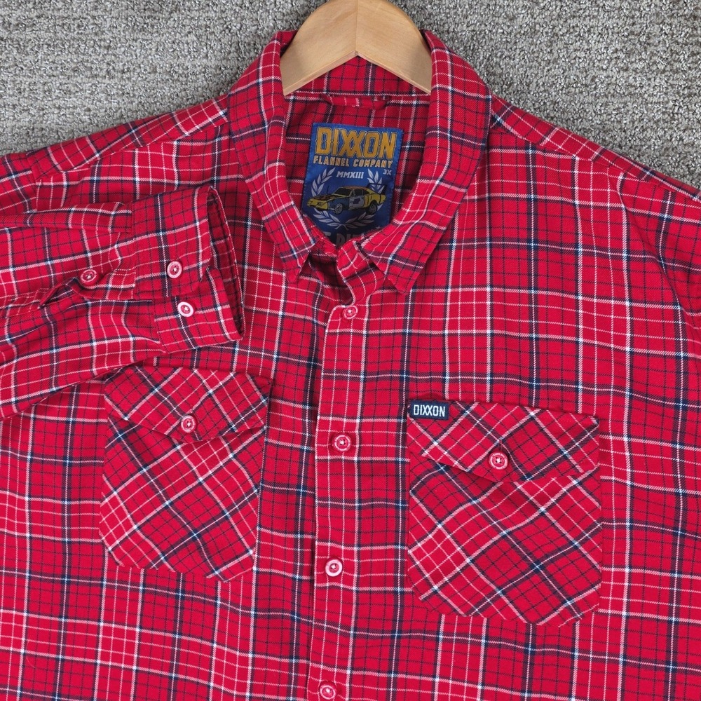 Dixxon Flannel Company The Dirte Red‎ Plaid Button Up Shirt Mens 3XL Long Sleeve